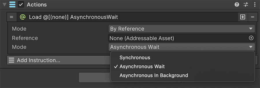 Addressables Load Asset Instruction