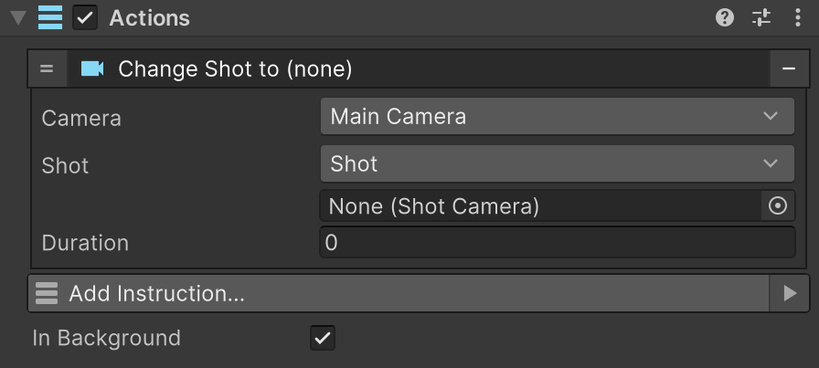 Change Camera Shot instruction