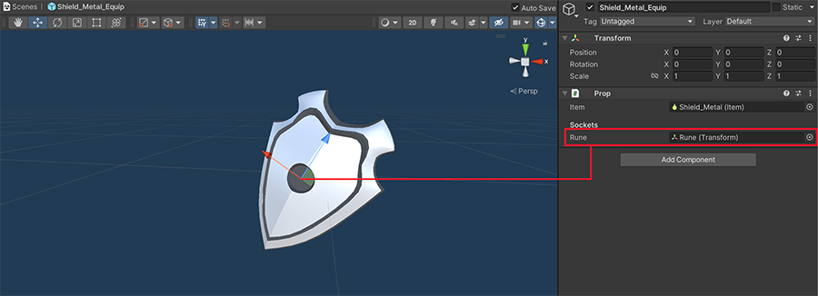 Item Sockets Prop component