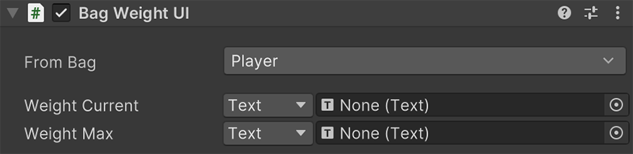 Bag Weight UI