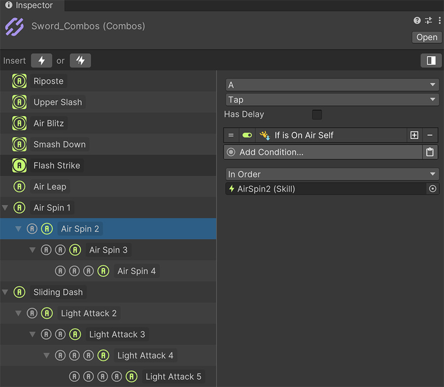 Melee Combos Asset Example