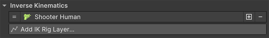 Human Shooter rig in Inverse Kinematics list