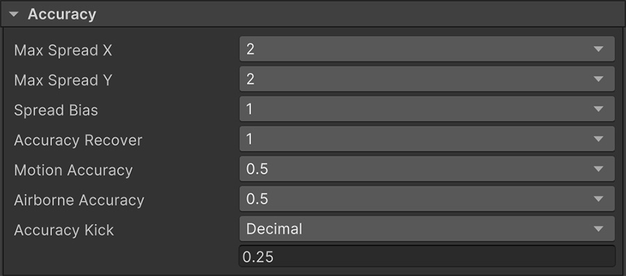 Shooter Weapon Accuracy Configuration