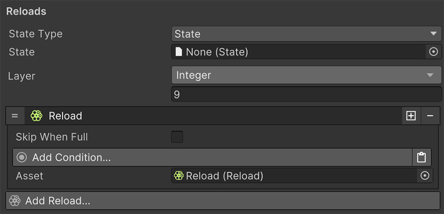 Shooter Weapon Reloads Configuration