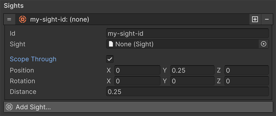 Shooter Weapon Sight Configuration