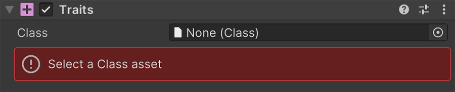 Traits missing Class asset